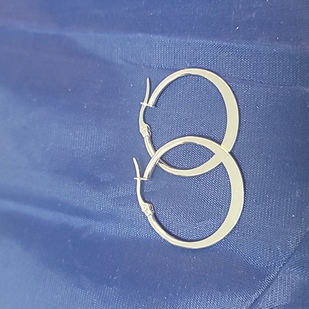Elegant Stainless Steel Hoop Earrings - Fashion & Costume Jewelry